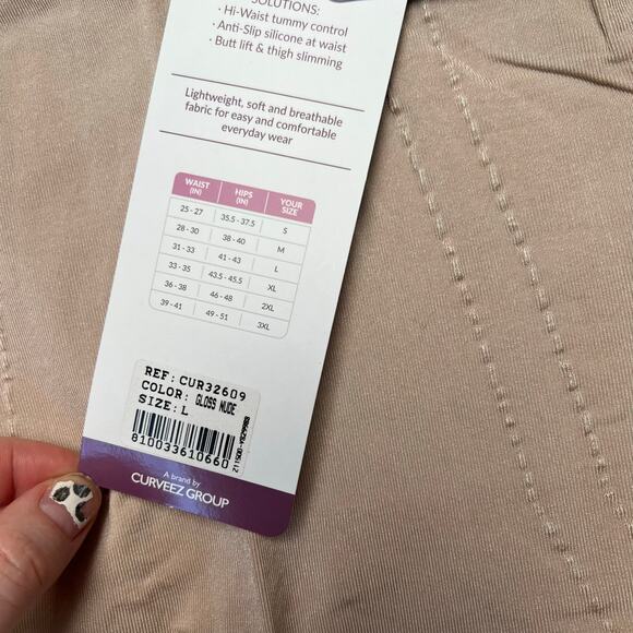 NEW Curveez Women L Comfort Evolution Hi Waist Thigh Slimmer Nude Shaper Shorts - Picture 4 of 12